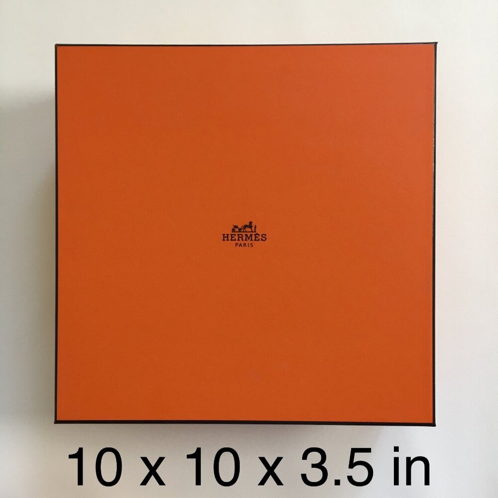 Hermes Square Gift Box with Fabric Cushion Tissue Paper Accessory Gift Box